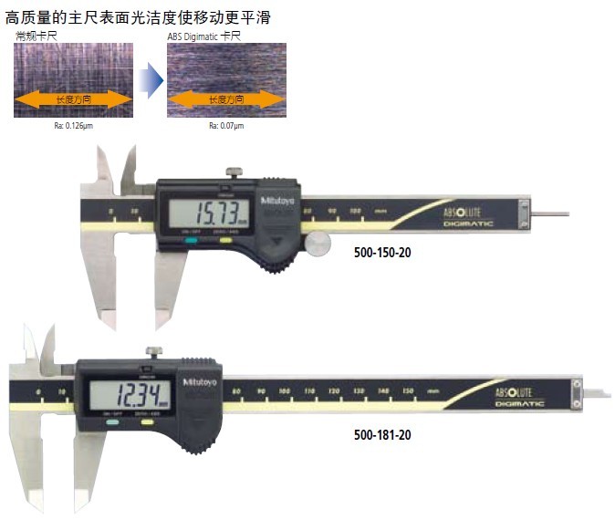 電子數顯卡尺帶SPC輸出(硬質合金內、外徑測量爪)500-175-20