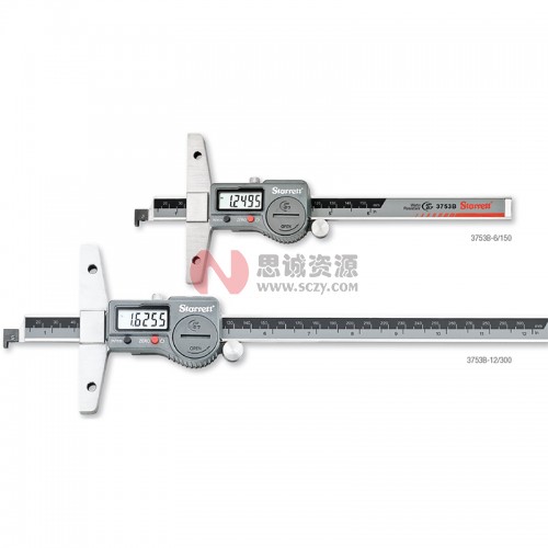 施泰力/Starrett 3753A/3753B系列數顯深度規0-12″/0-300MM